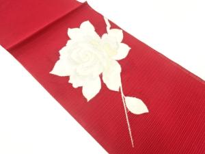 アンティーク　絽綴れ薔薇模様織出し名古屋帯（着用可）